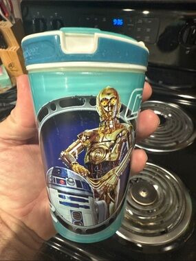 3 Star Wars Kids Travel Cup with C-3PO & R2-D2 - Teal
